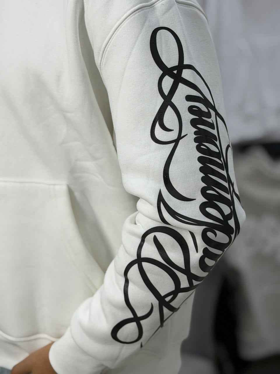 Hoodie Shadow Hands White