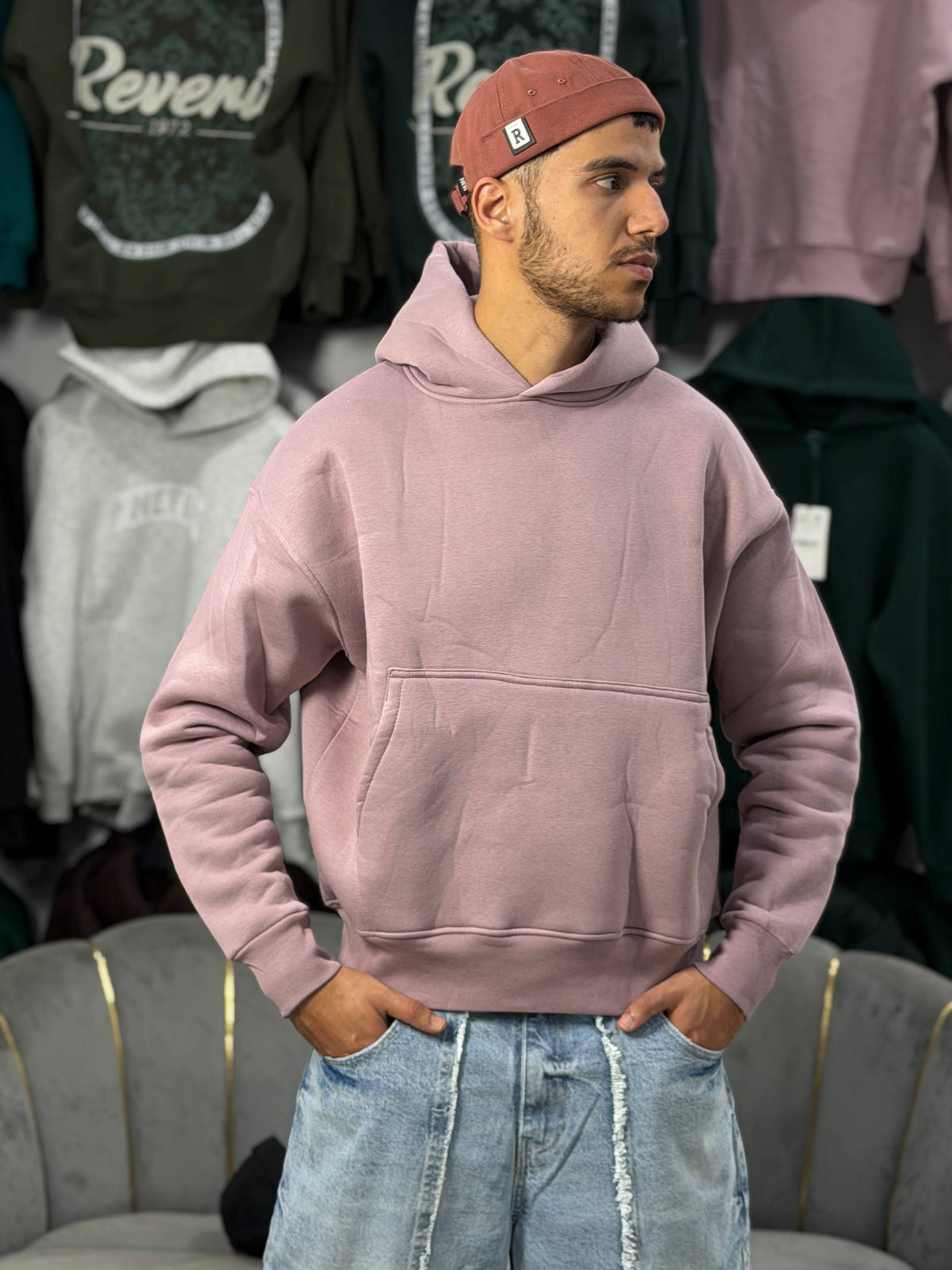 OVERSIZED BASIC HOODIE – PINK
