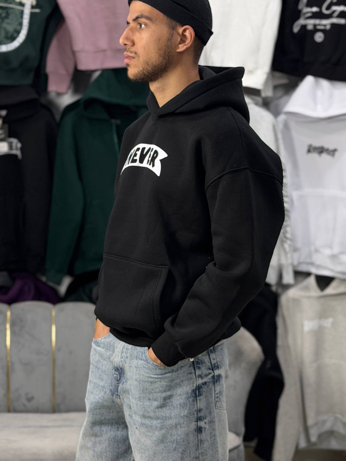 HOODIE NEVER SCP - BLACK