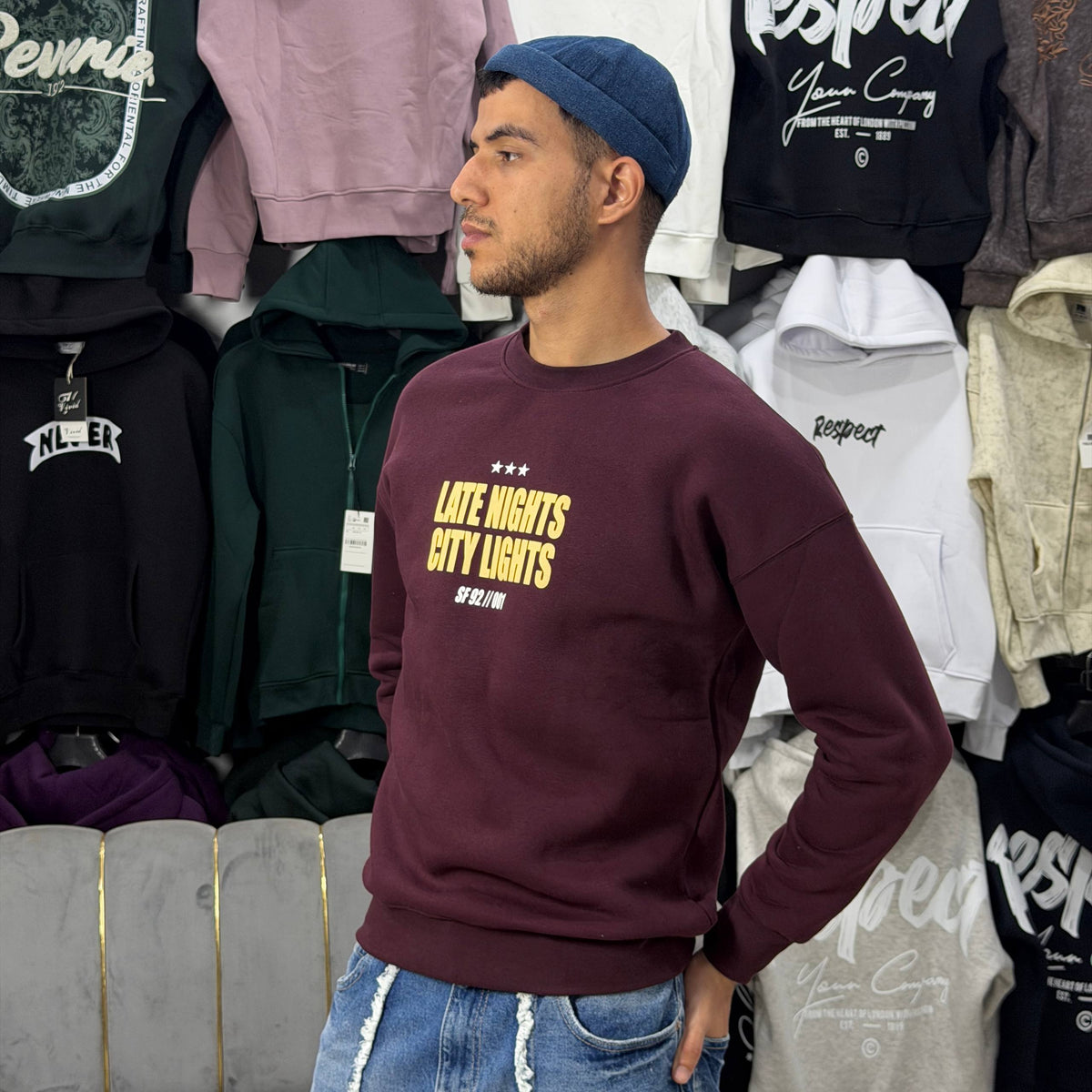 SWEATSHIRT NEVER SLEEP BROWN