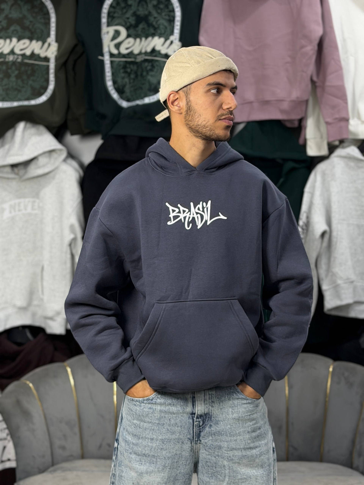 Hoodie oversized brasil GRAY