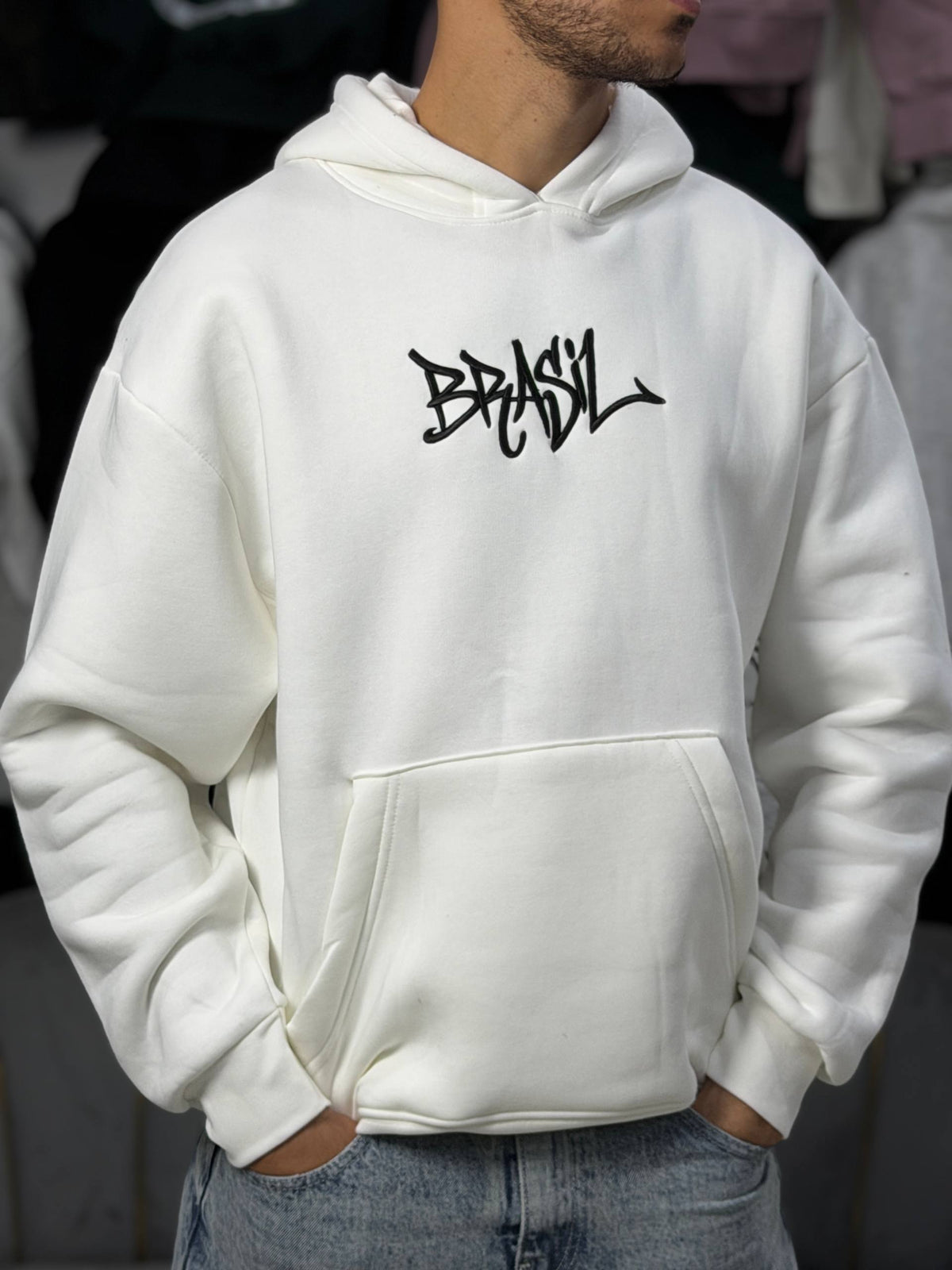 Hoodie oversized brasil white