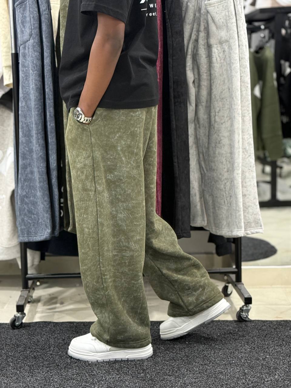 DELAVE BAGGY CTT PANT - OLIVE