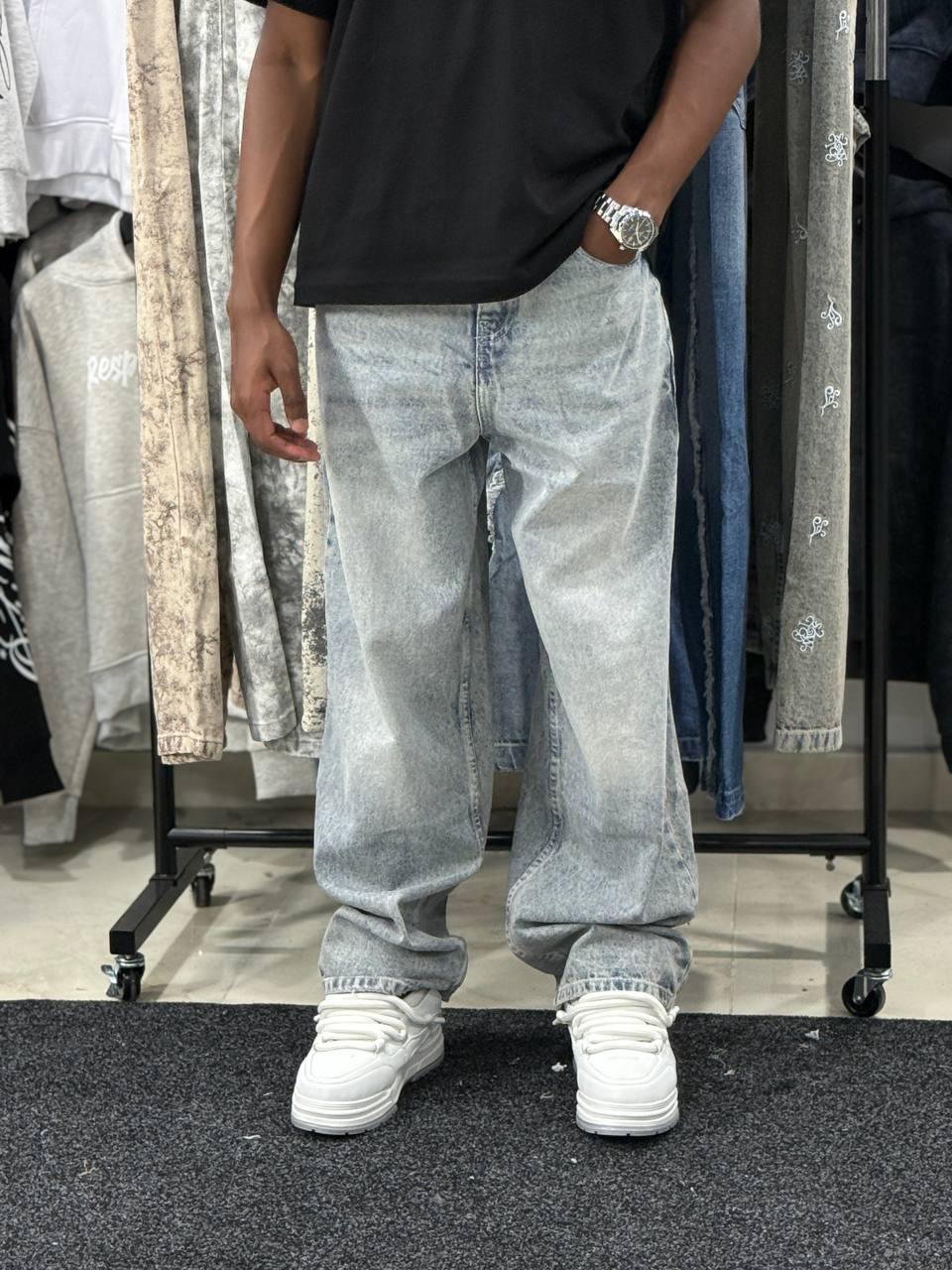 BAGGY JEANS SIMPLE VMJ10 - DIRTY BLUE