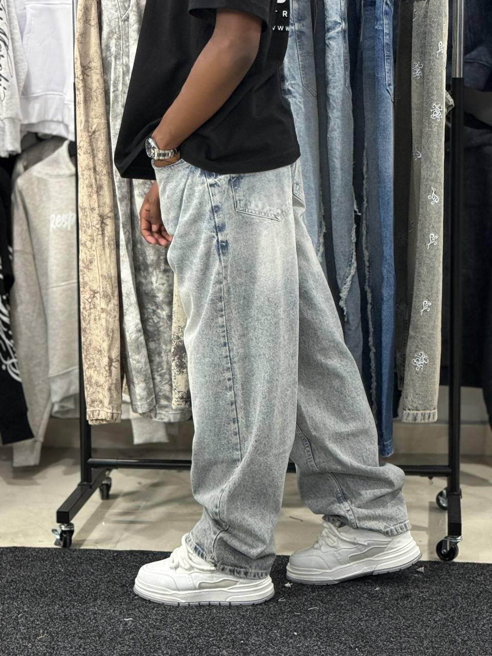 BAGGY JEANS SIMPLE VMJ10 - DIRTY BLUE