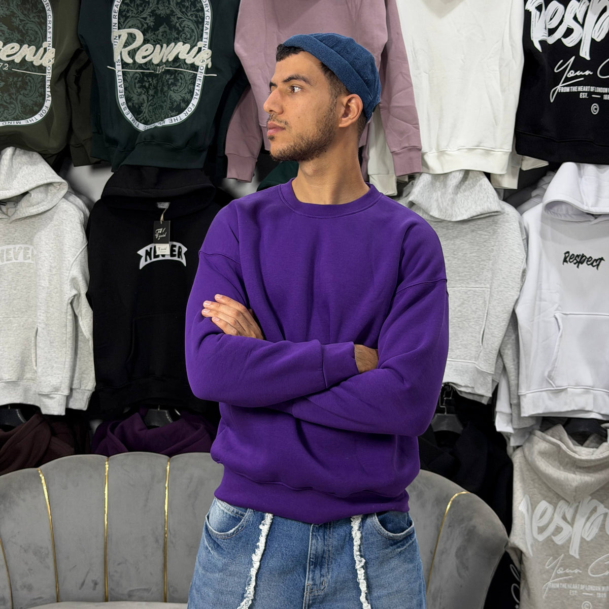 OVERSIZED SWEATSHIRT - PURPLE
