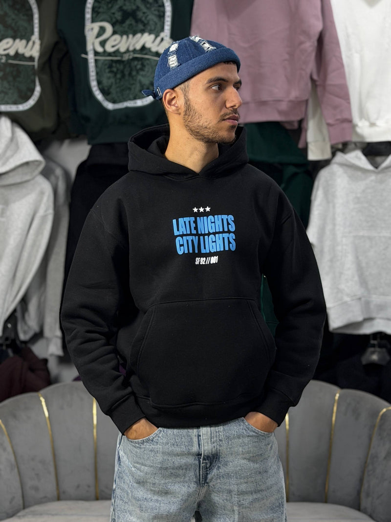 NEVER SLEEP HOODIE - BLACK