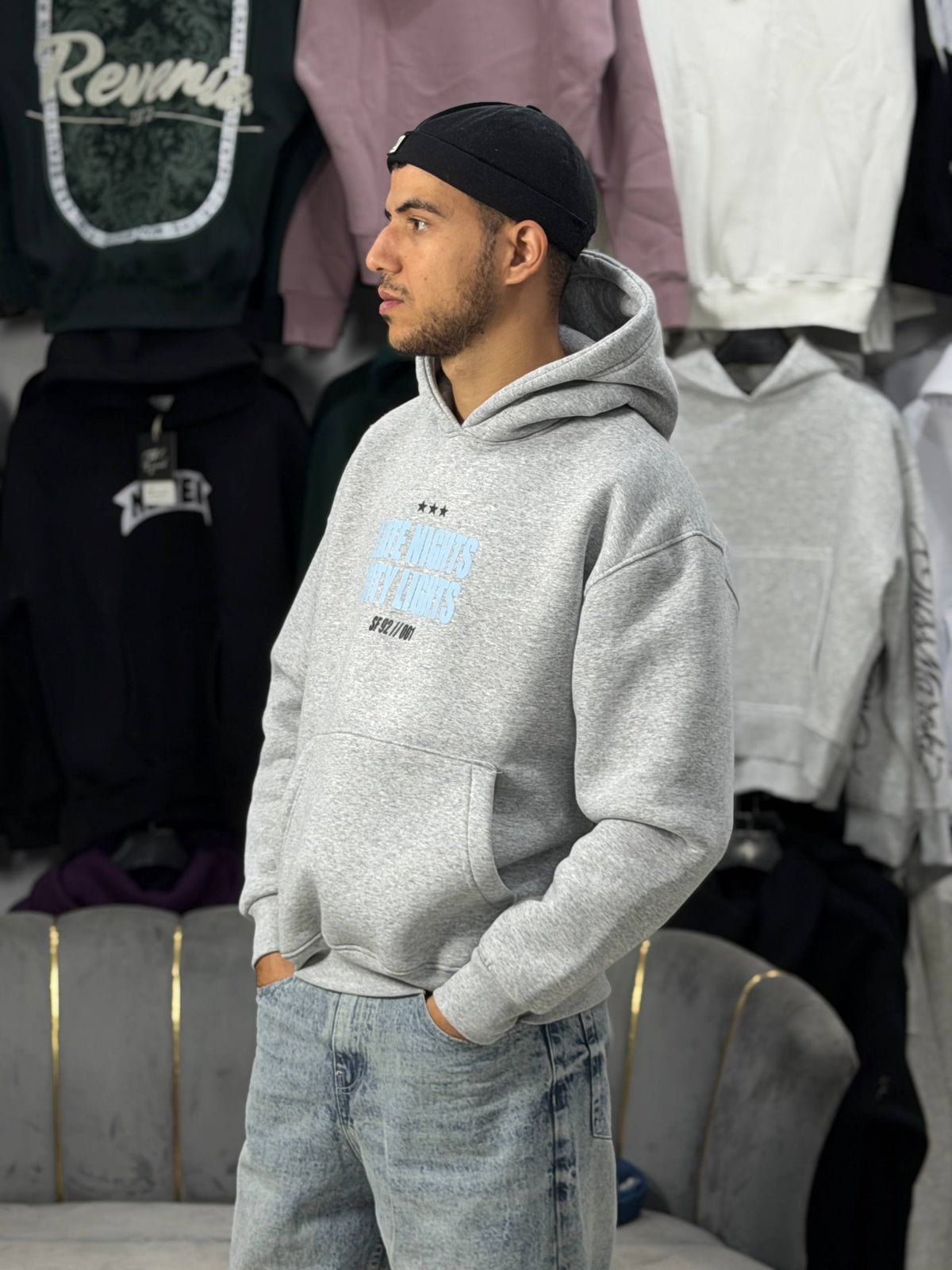 NEVER SLEEP HOODIE - GRAY