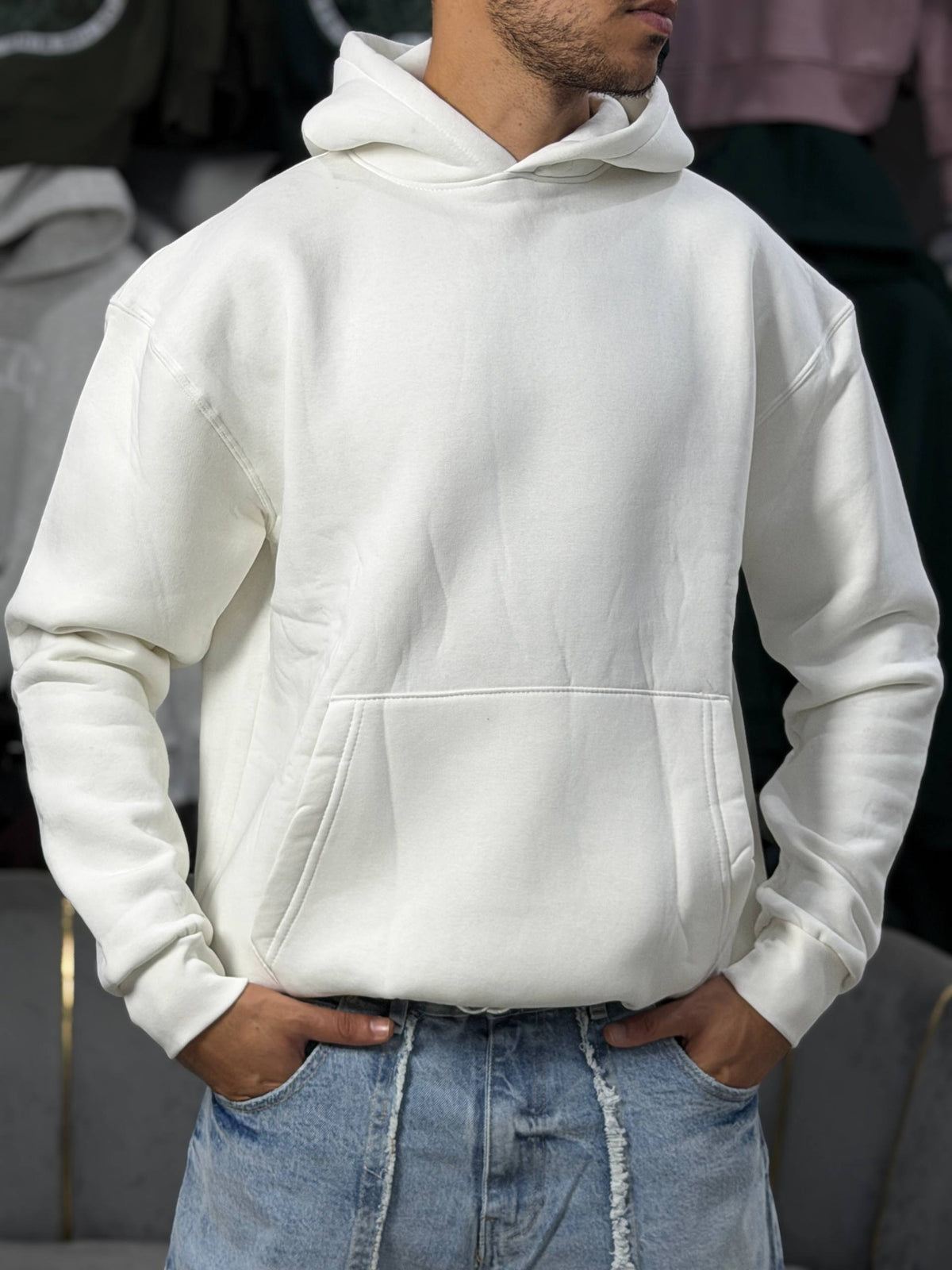 OVERSIZED BASIC HOODIE – WHITE