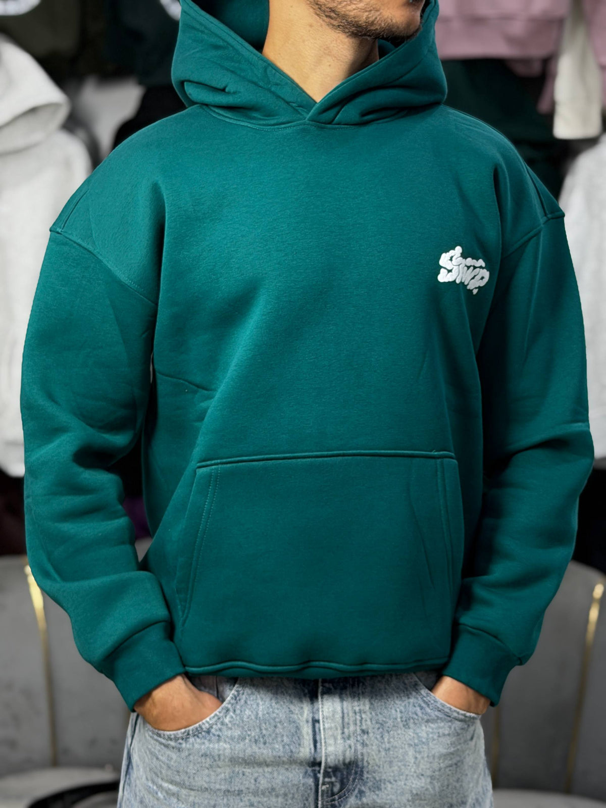 HOODIE STWD SMOKY - BLUE
