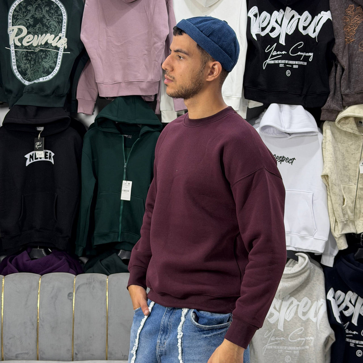 OVERSIZED SWEATSHIRT - BURGUNDY
