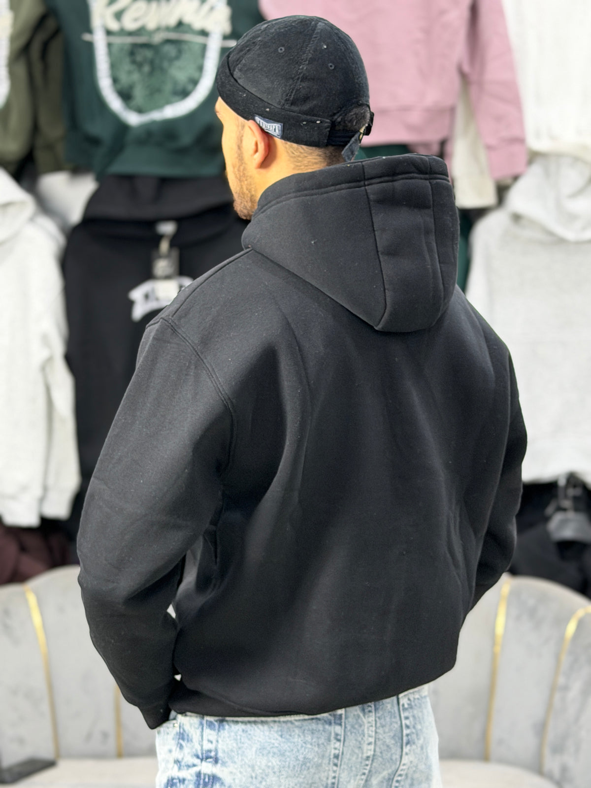 ATHLETIC ZIPPER HOODIE - BLACK