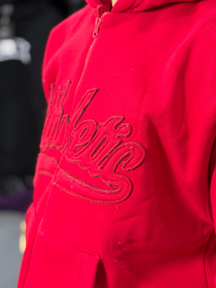 ATHLETIC ZIPPER HOODIE - RED