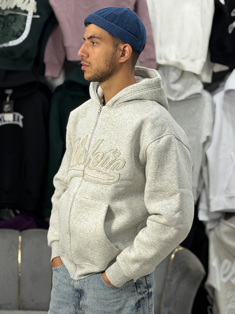 ATHLETIC ZIPPER HOODIE - WHITE