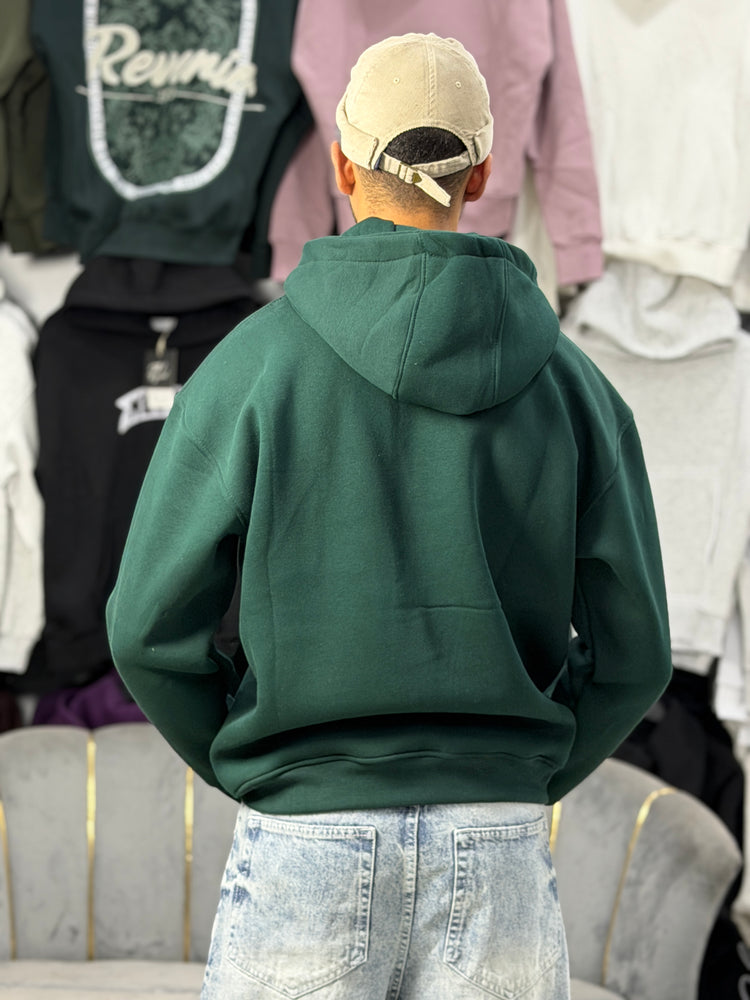 ZIPPER OVERSIZED HOODIE - GREEN