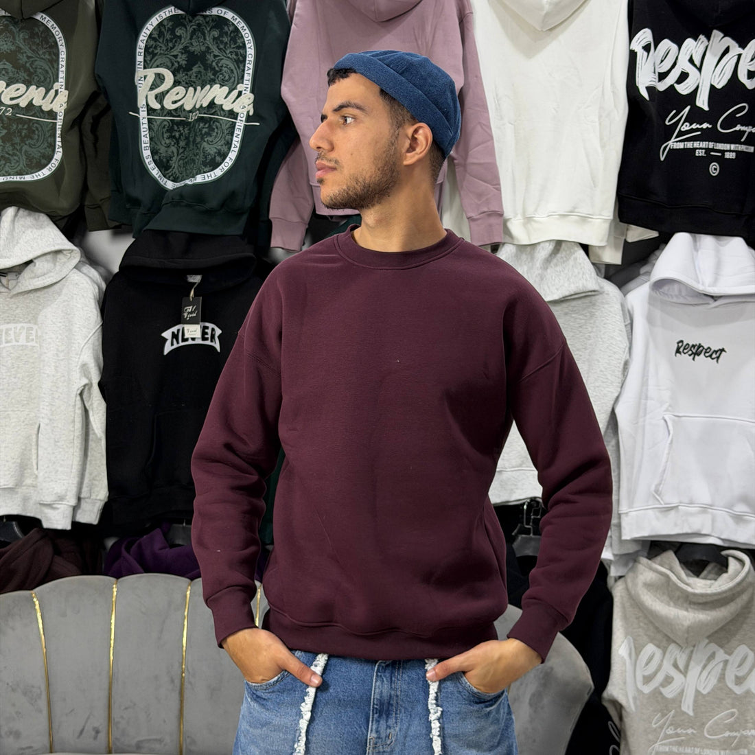 OVERSIZED SWEATSHIRT - BURGUNDY