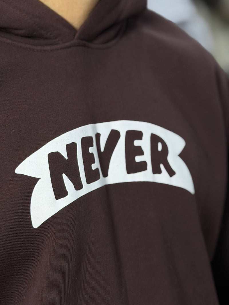 HOODIE NEVER SCP - BROWN