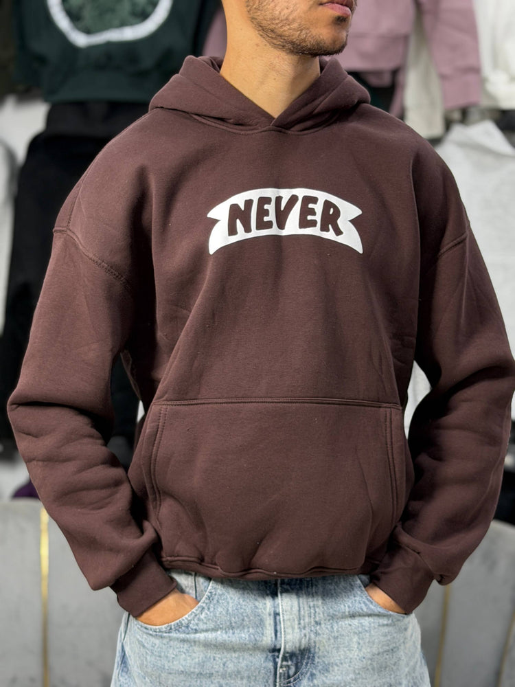 HOODIE NEVER SCP - BROWN