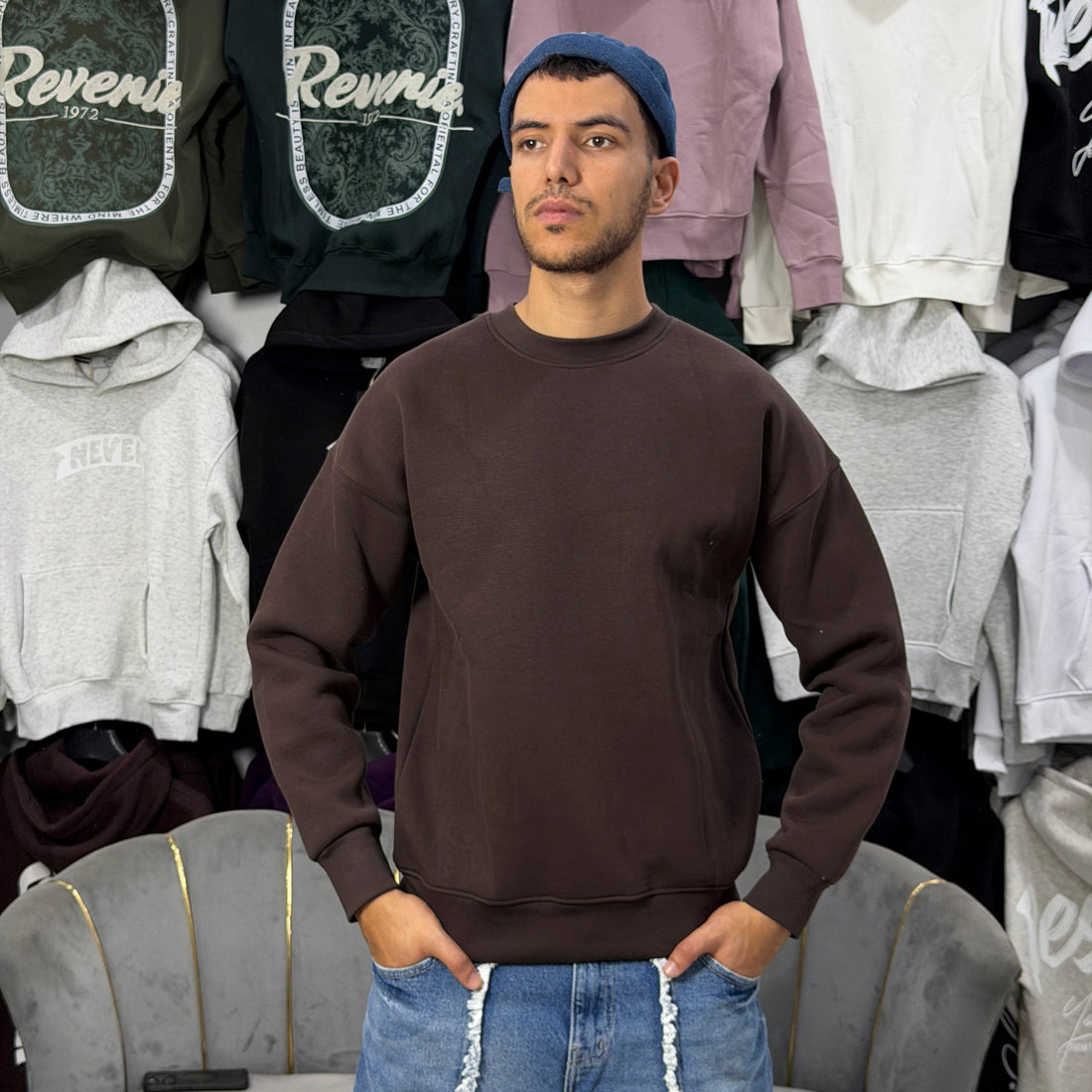 OVERSIZED SWEATSHIRT - BROWN