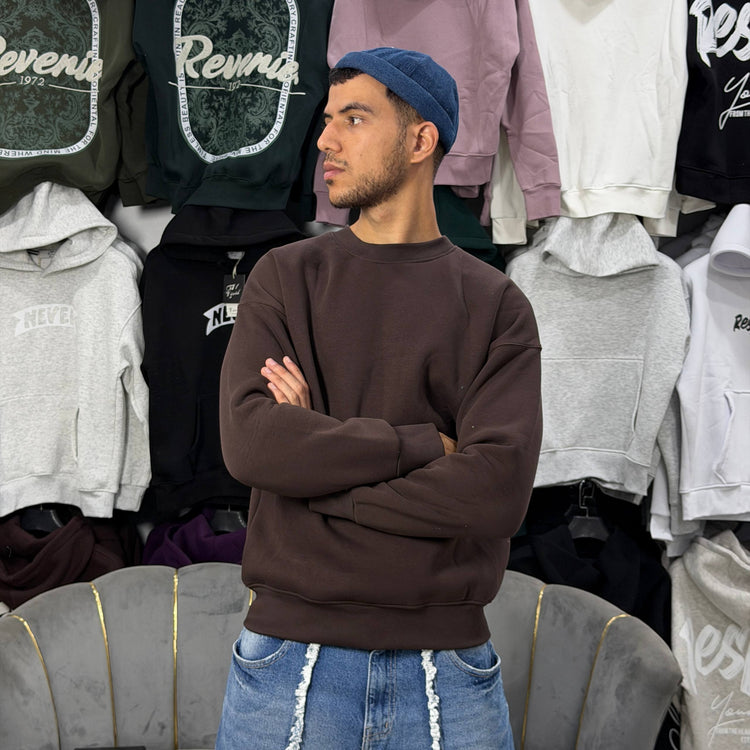 OVERSIZED SWEATSHIRT - BROWN