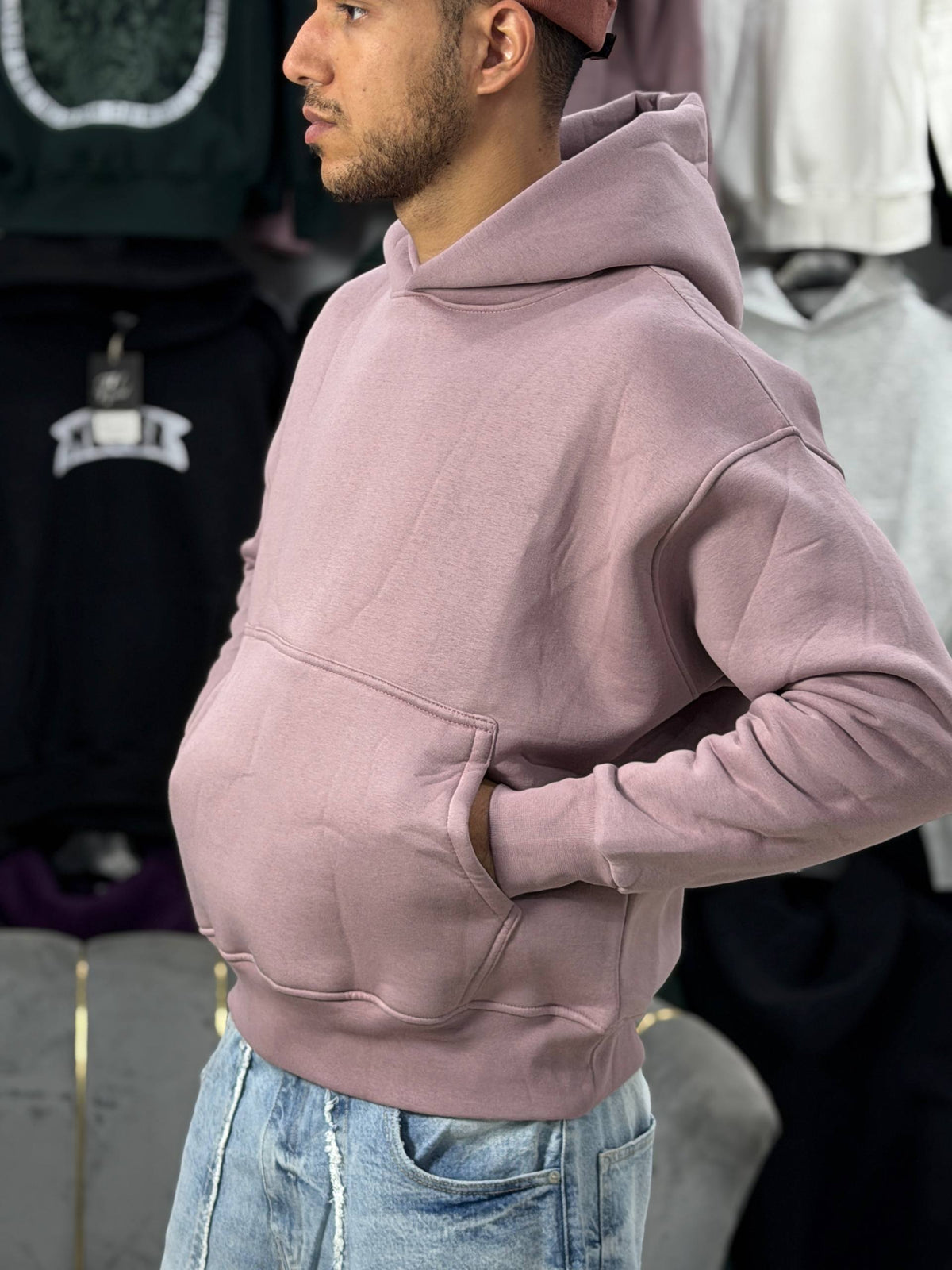 OVERSIZED BASIC HOODIE – PINK