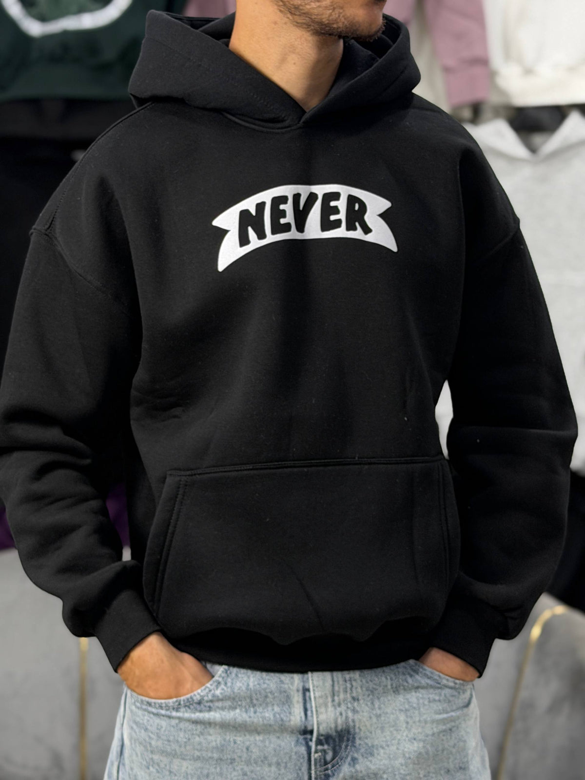 HOODIE NEVER SCP - BLACK