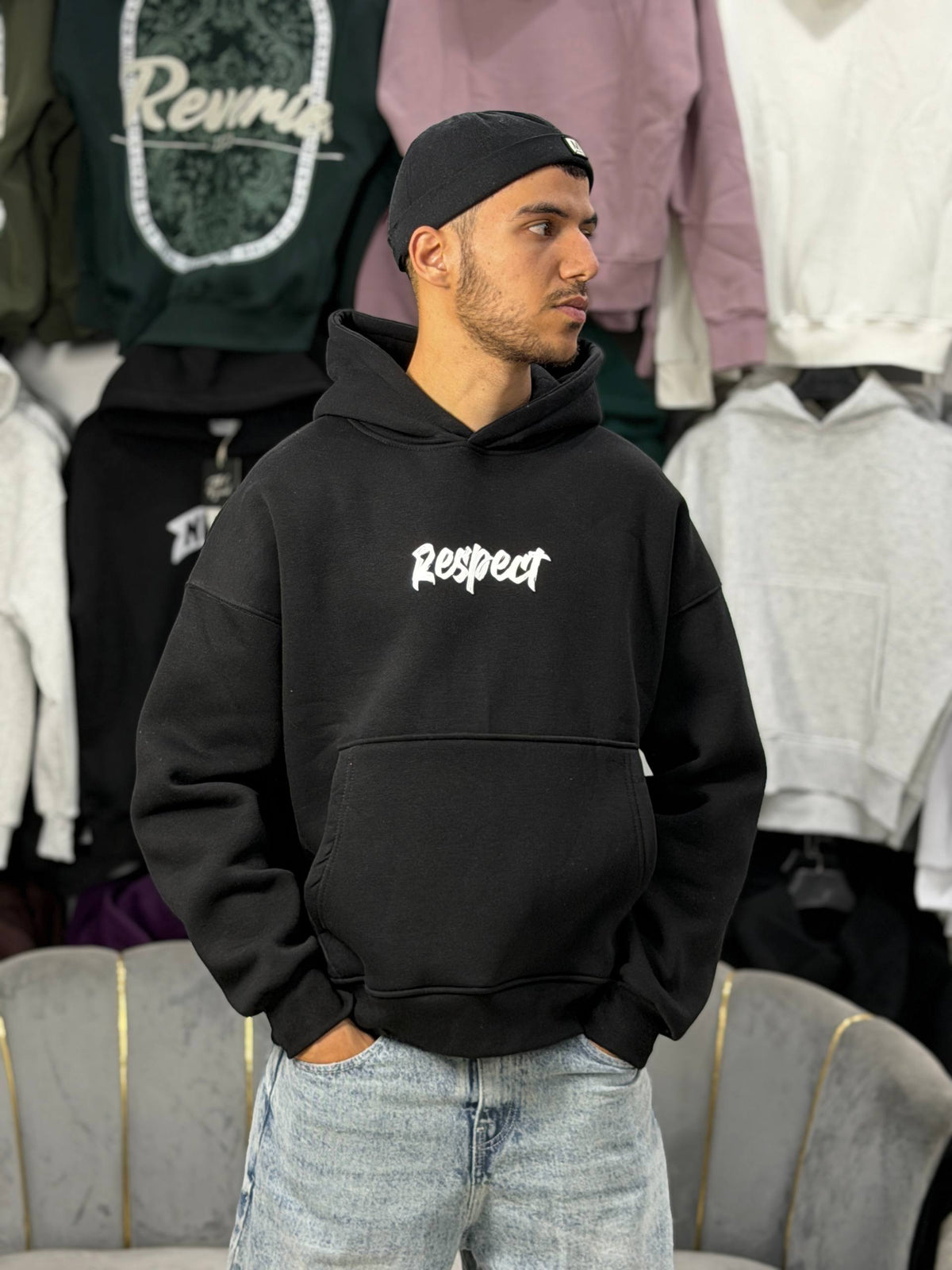 HOODIE RESPECT - BLACK