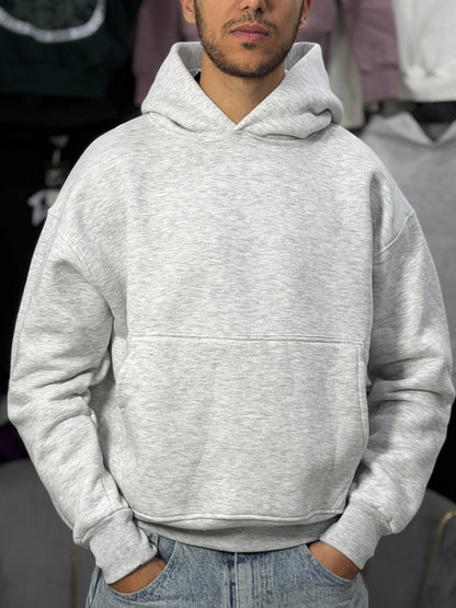 CROPPED OVERSIZE HOODIE - GRAY