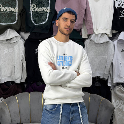 LATE NIGHTS SWEATSHIRT – WHITE