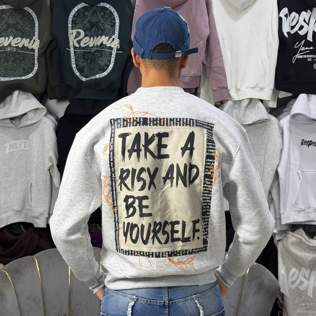 TAKE A RISK SWEATSHIRT – GRAY