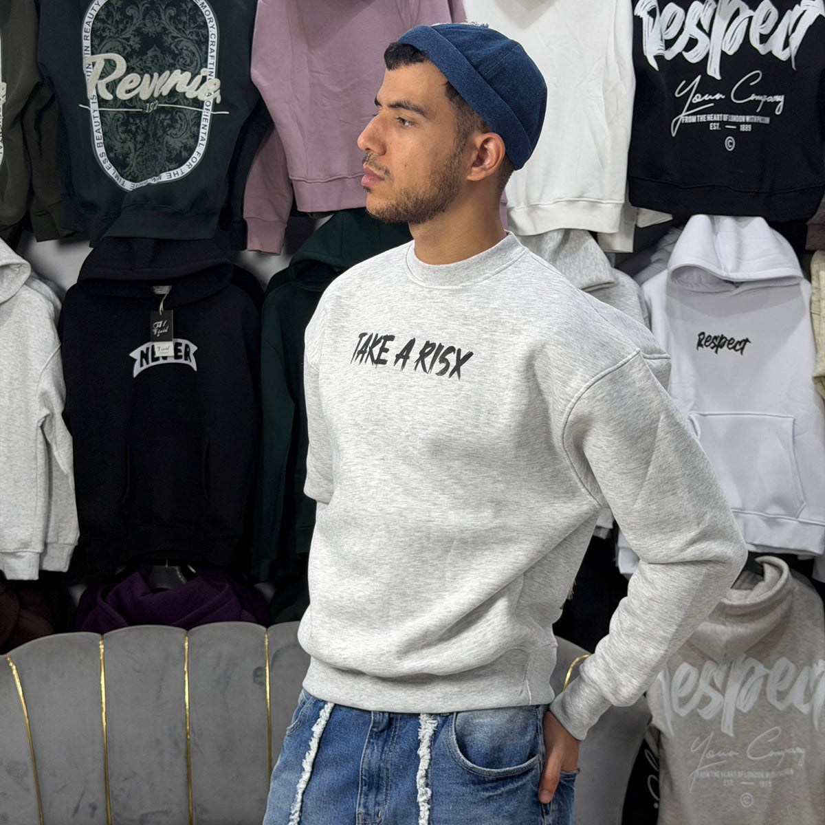 TAKE A RISK SWEATSHIRT – GRAY