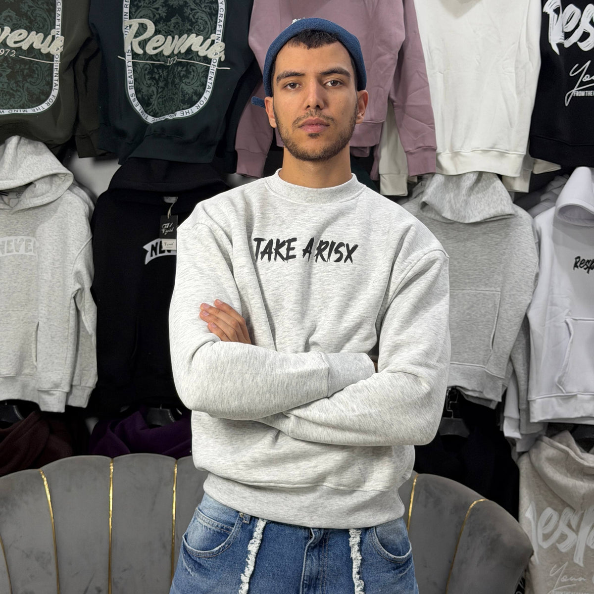 TAKE A RISK SWEATSHIRT – GRAY
