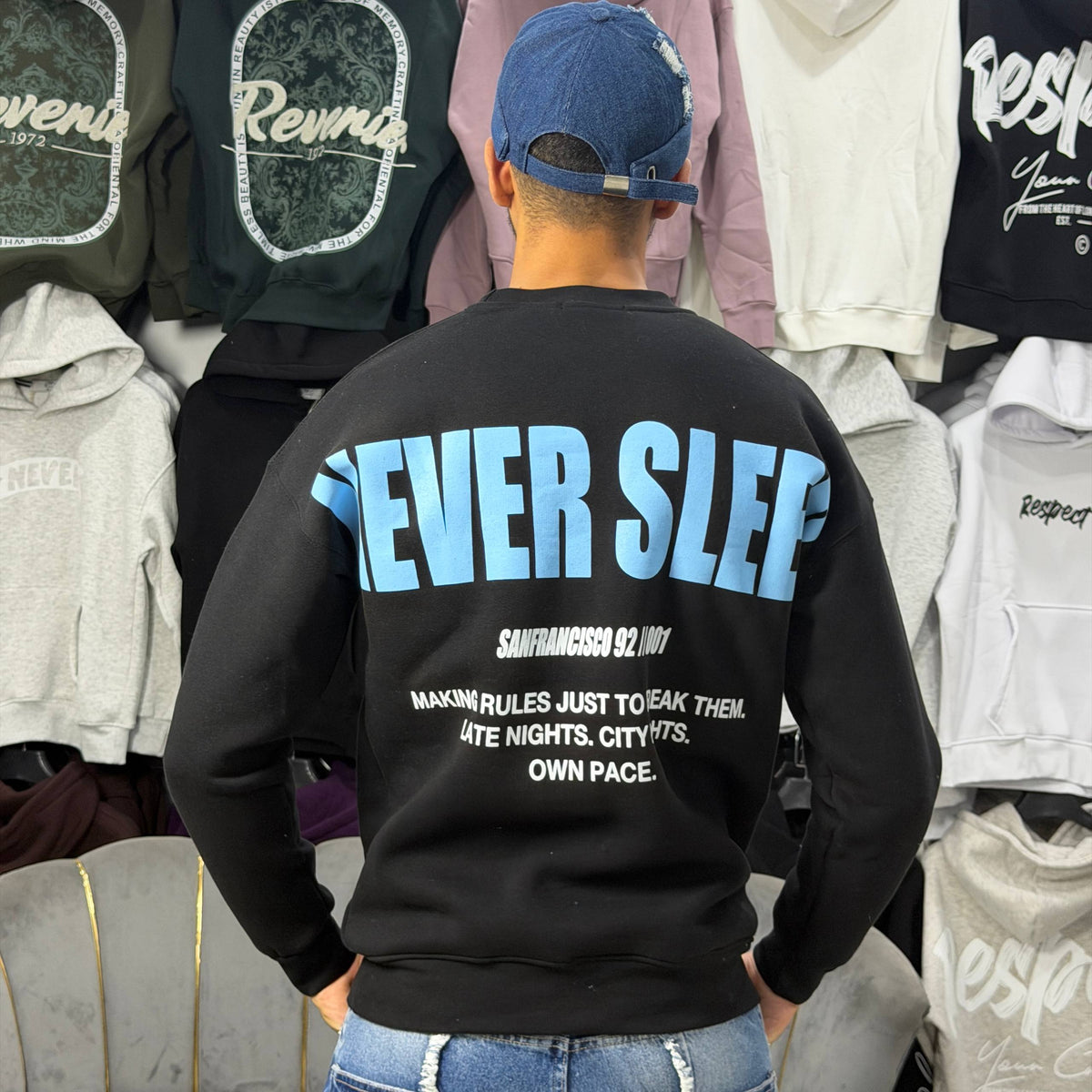 sweatshirt never sleep black