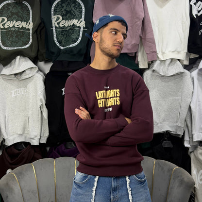 SWEATSHIRT NEVER SLEEP BROWN
