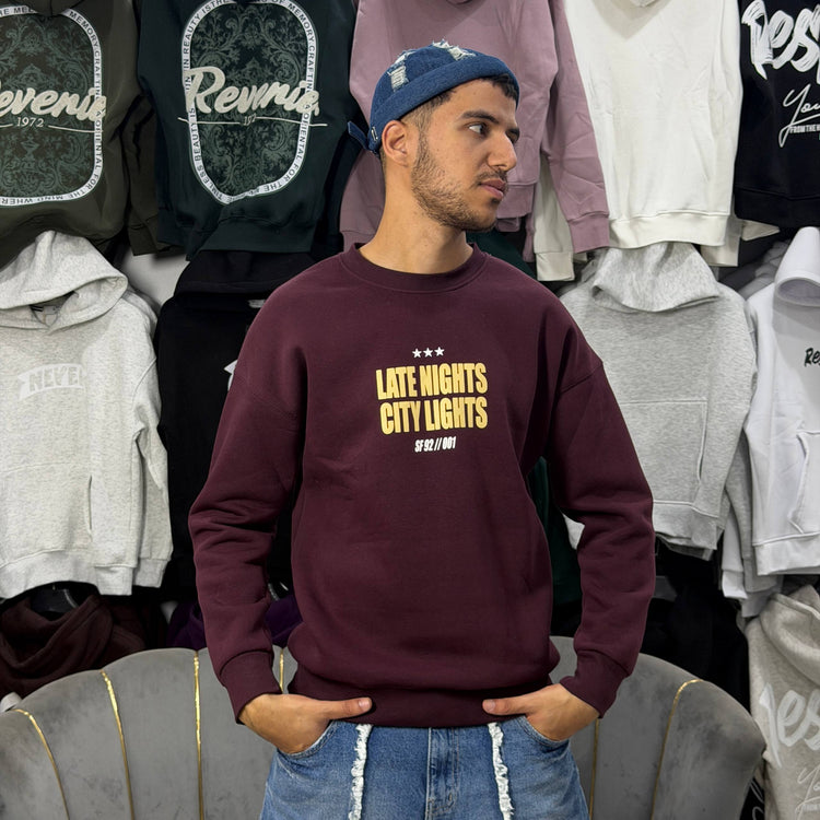 SWEATSHIRT NEVER SLEEP BROWN