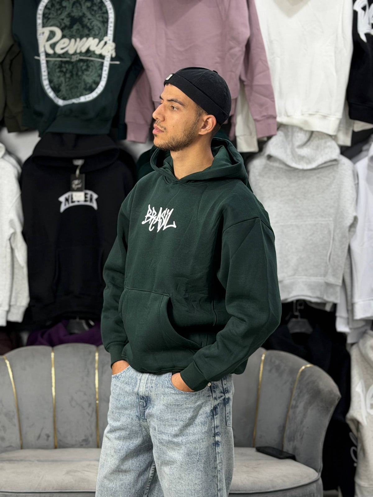 hoodie oversized brasil green