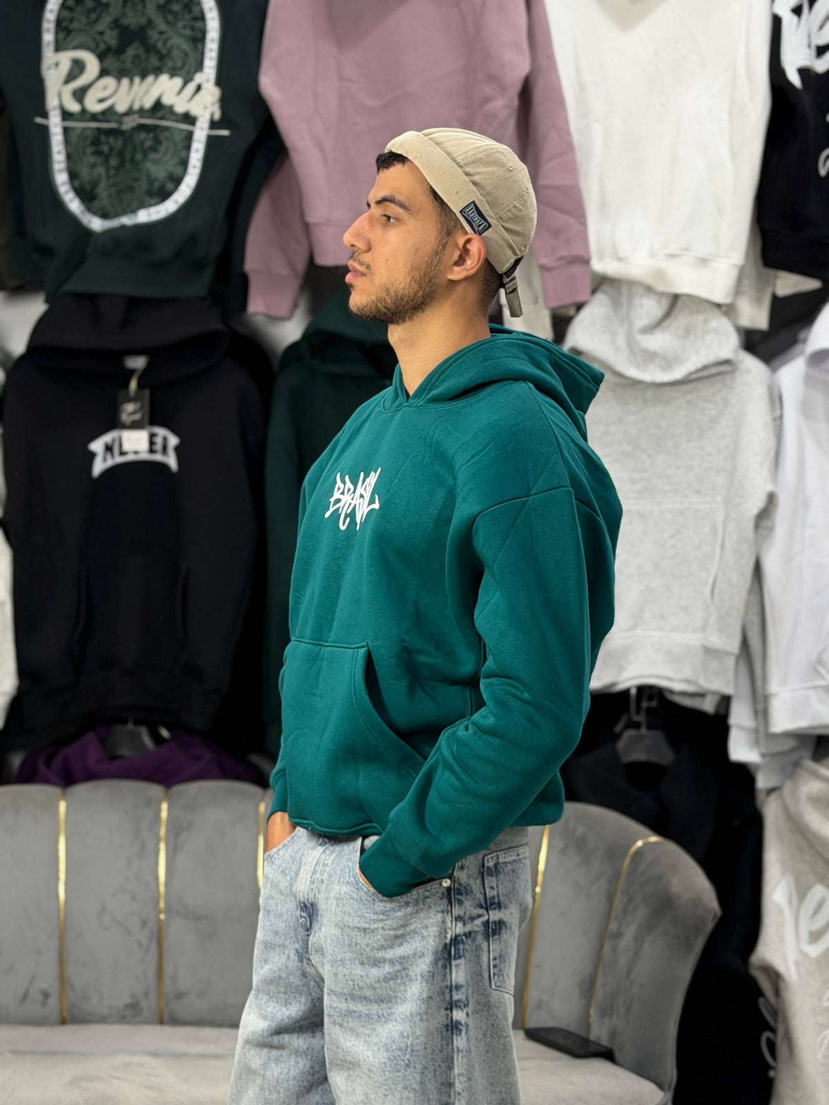 Hoodie oversized brasil skybleu