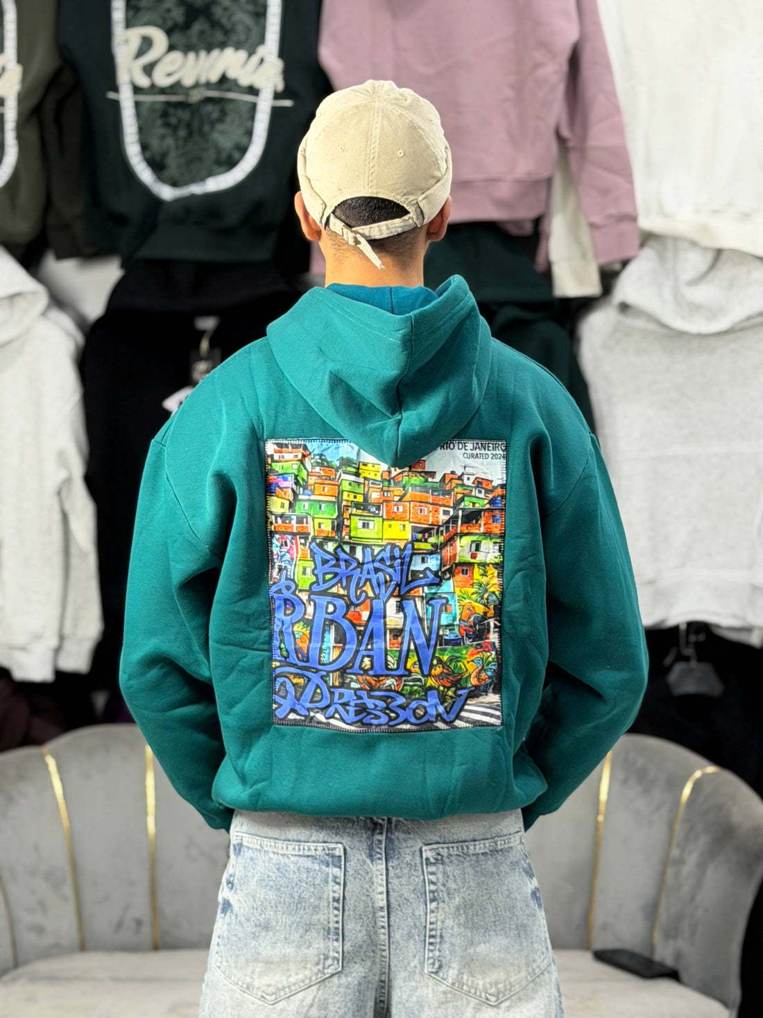 Hoodie oversized brasil skybleu