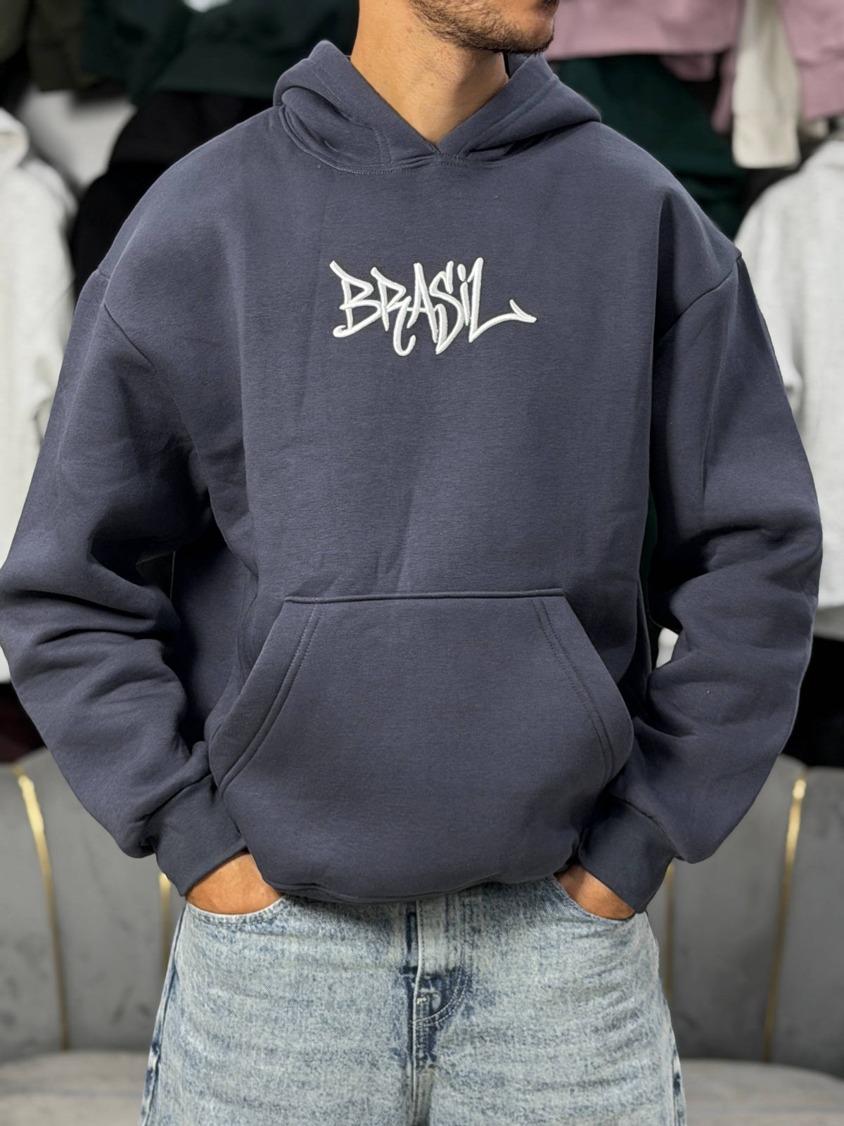 Hoodie oversized brasil GRAY