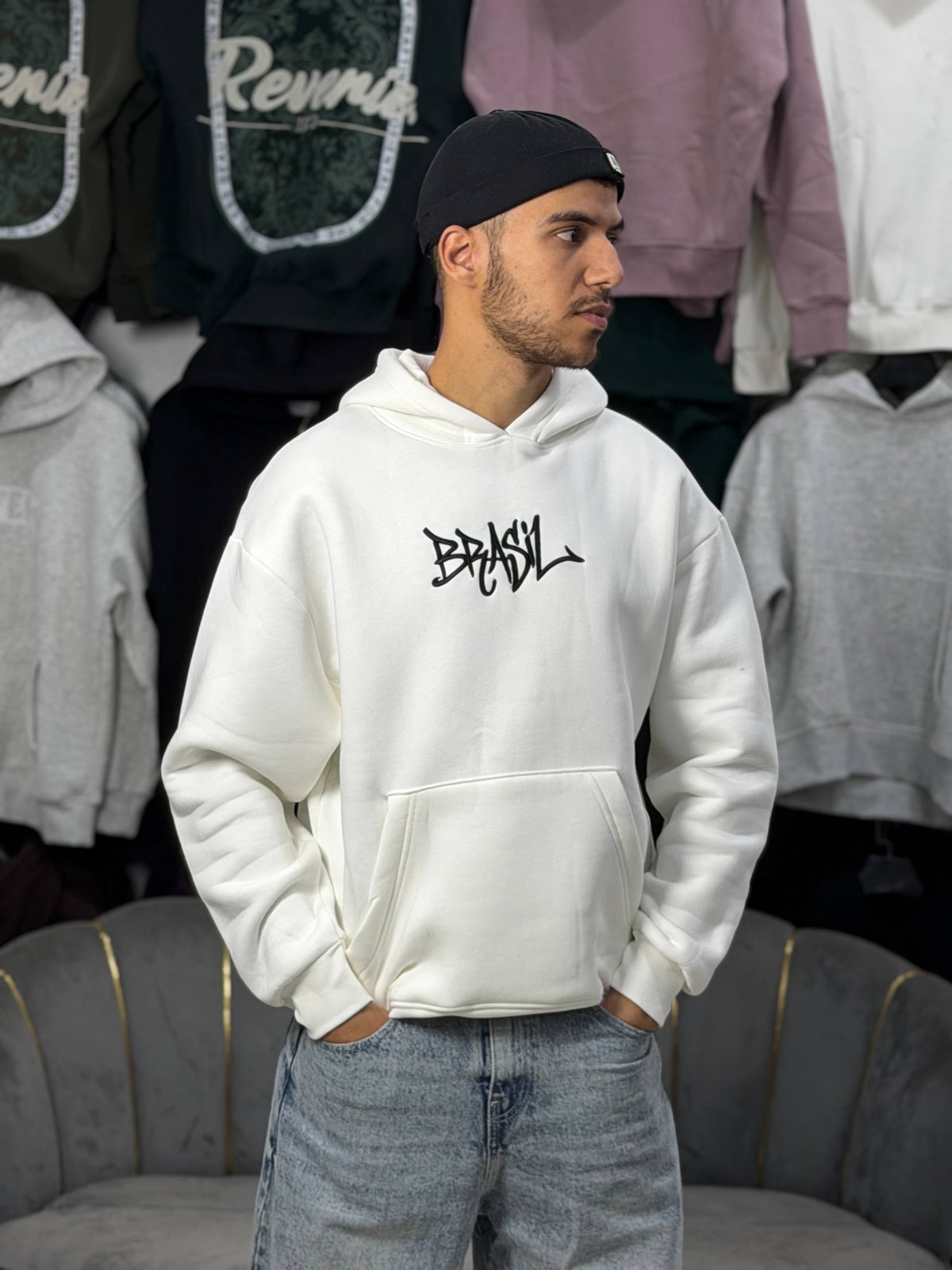 Hoodie oversized brasil white