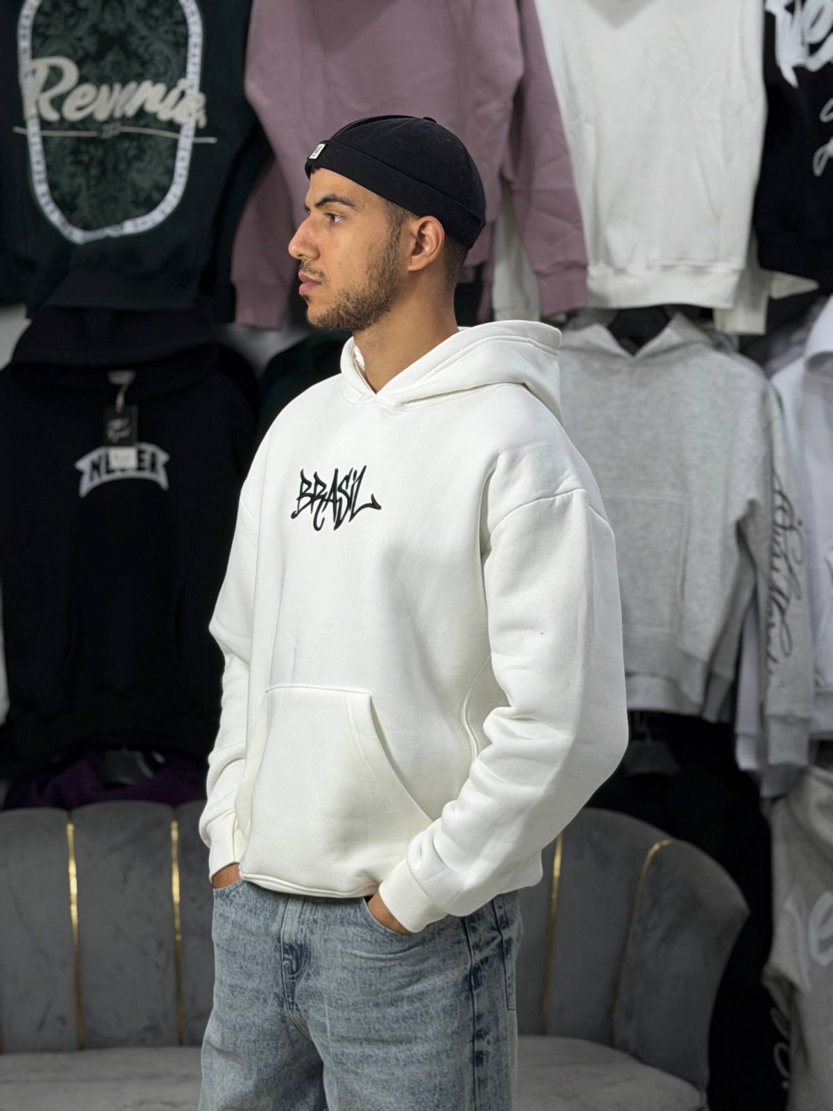 Hoodie oversized brasil white