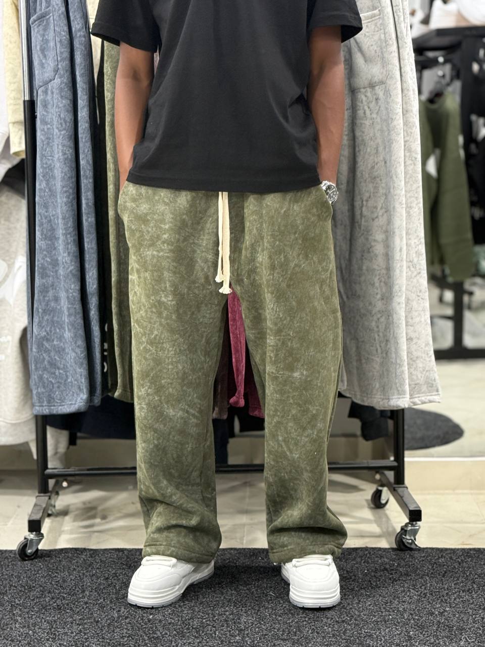 DELAVE BAGGY CTT PANT - OLIVE