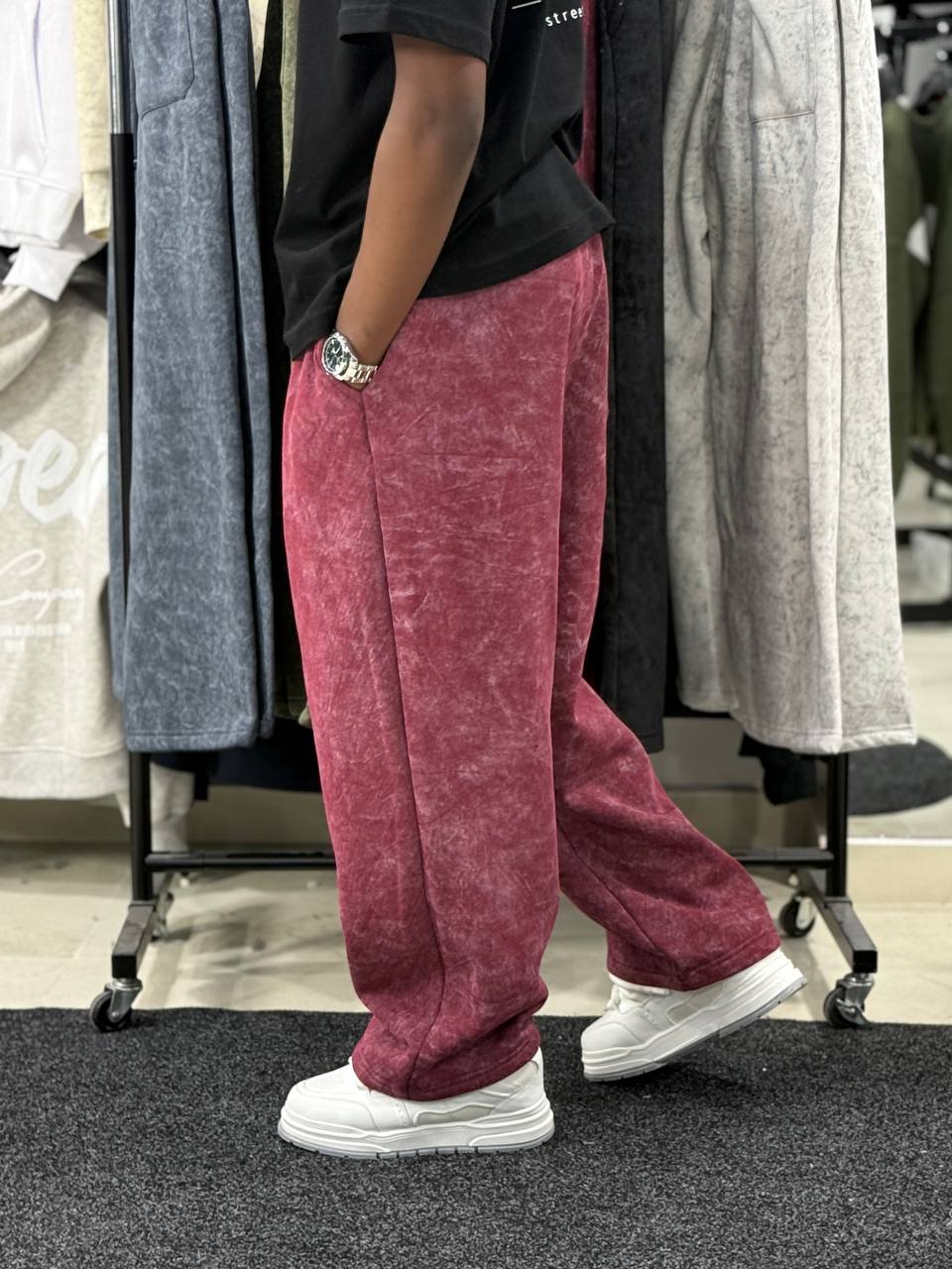 DELAVE BAGGY CTT PANT - RED