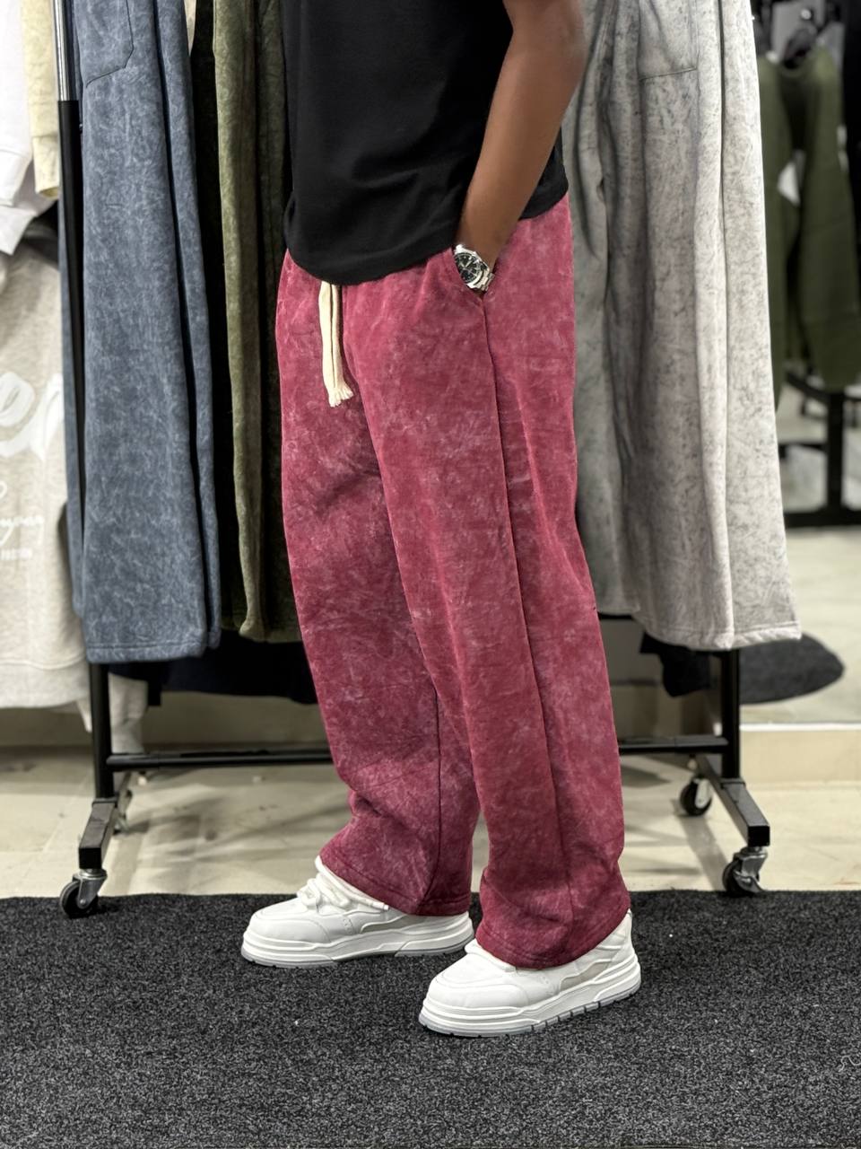 DELAVE BAGGY CTT PANT - RED