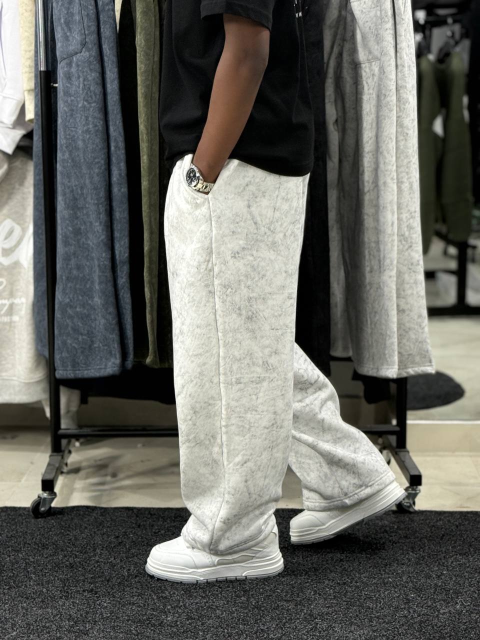 DELAVE BAGGY CTT PANT - WHITE