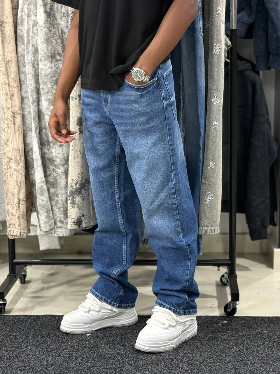 BAGGY JEANS SIMPLE VMJ10 - BLUE