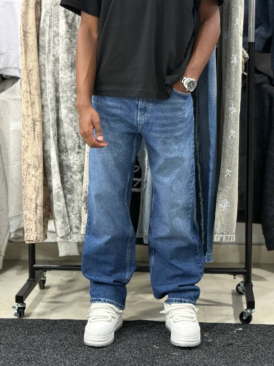 BAGGY JEANS SIMPLE VMJ10 - BLUE