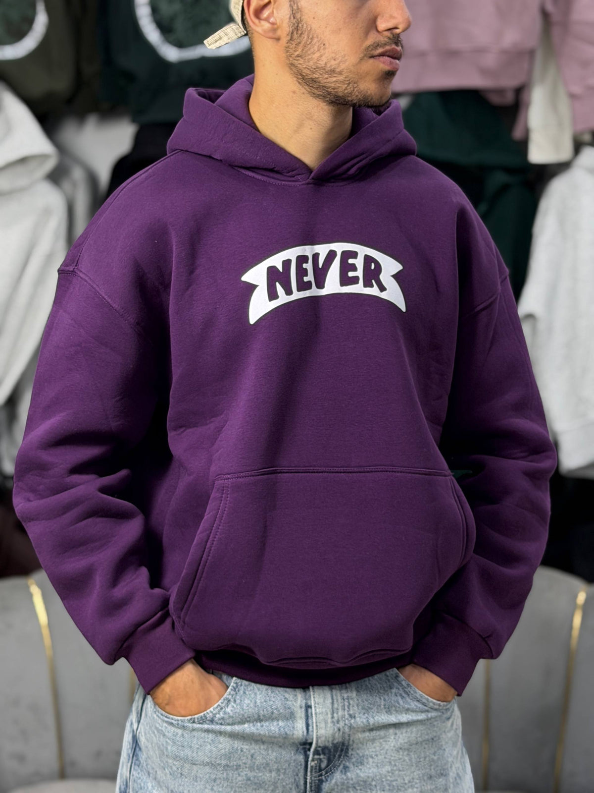HOODIE NEVER SCP - MAUVE