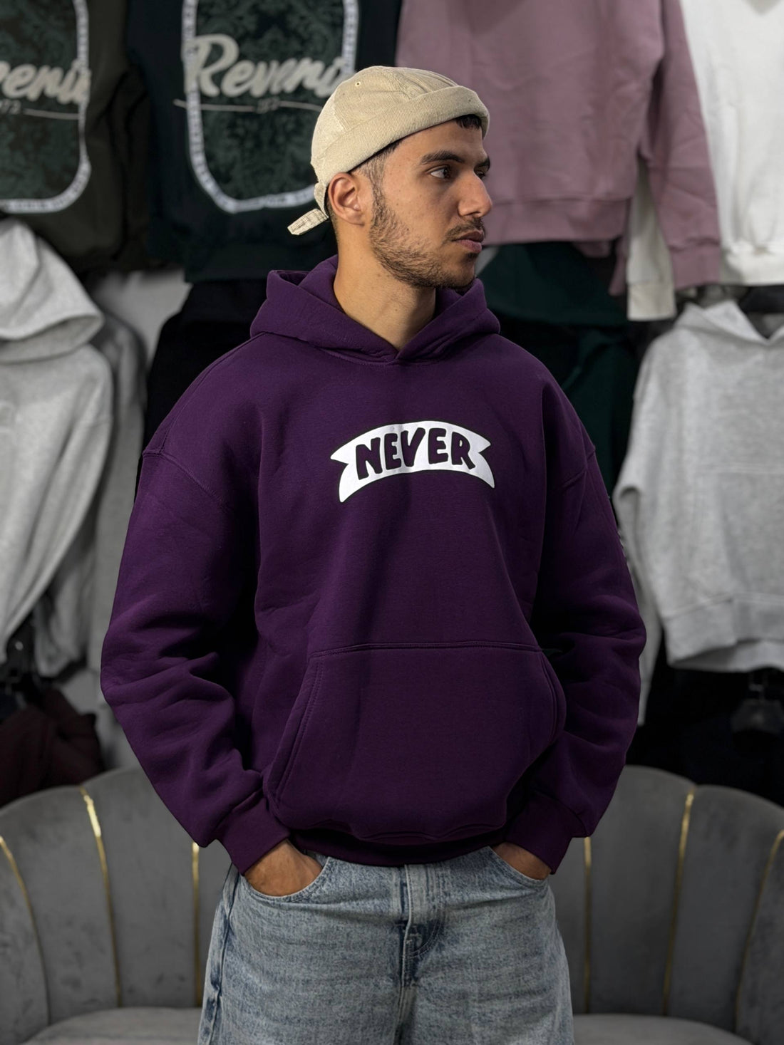 HOODIE NEVER SCP - MAUVE