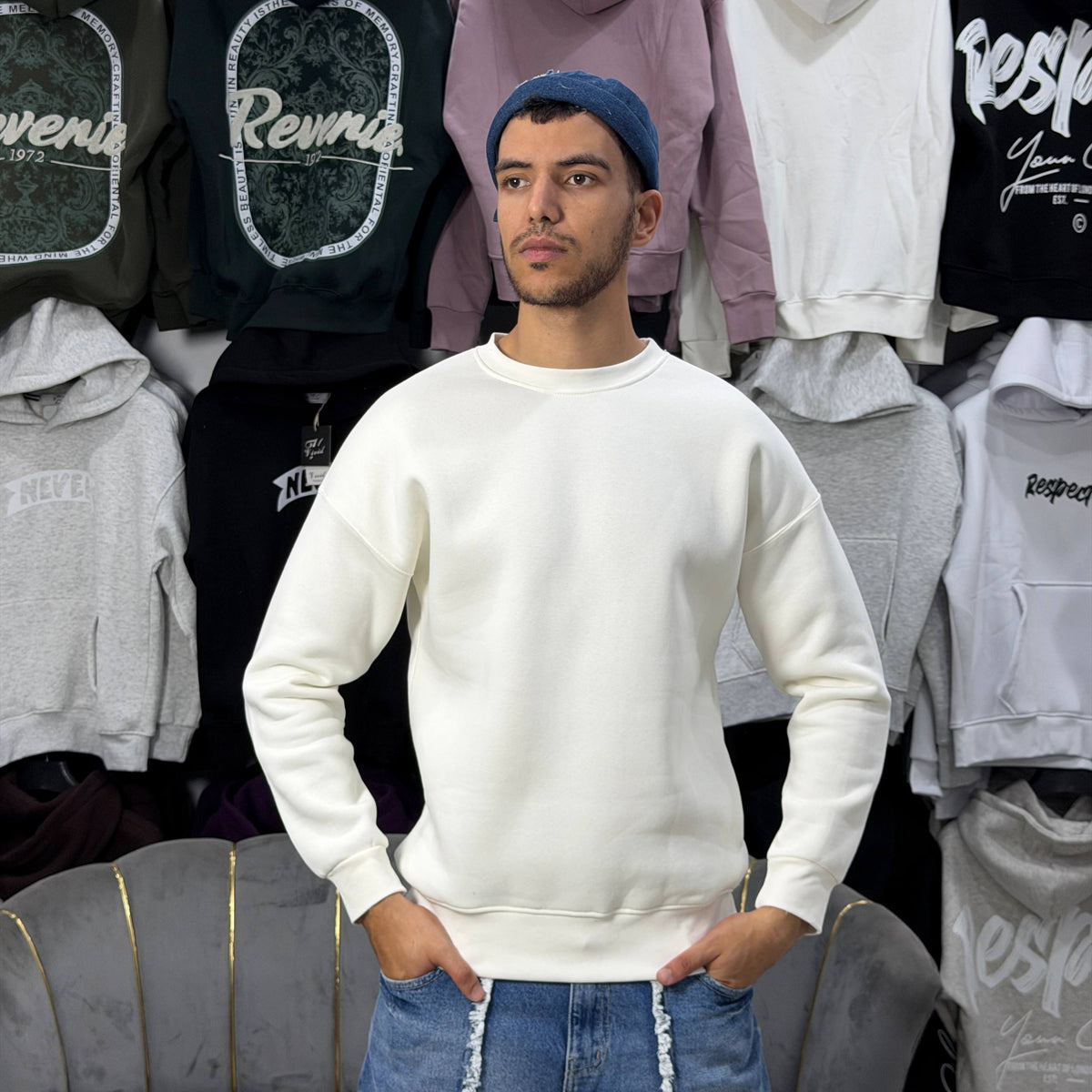 OVERSIZED SWEATSHIRT - WHITE